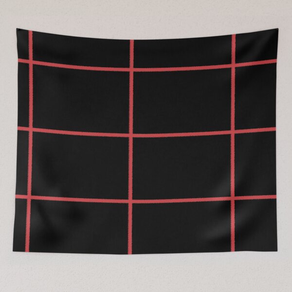 Item preview, Bold Red Black Minimal Tile Grid Pattern Pairs Coloro Luscious Red 010-46-36 Trends 2023 designed and sold by ColorOfTheYears.
