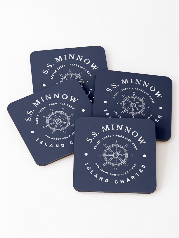 Thumbnail 1 of 5, Coasters (Set of 4), S.S. Minnow Island Charter - modern vintage logo designed and sold by Primotees.