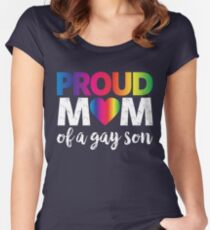 Stolze Mutter eines homosexuellen Sohn-T-Shirts LGBT Stolz-Monats-Regenbogen-Flaggen-Geschenk Tailliertes Rundhals-Shirt