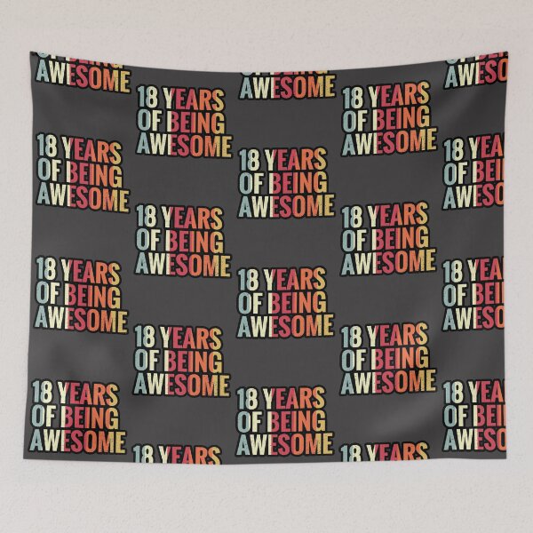 Item preview, 18 Years Of Being Awesome - 18th Birthday Gift Ideas designed and sold by Assla ⭐⭐⭐⭐⭐.