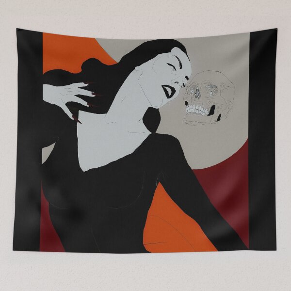 Item preview, Vampira / Goth Woman and Skull Minimalist designed and sold by apopofbeauty.