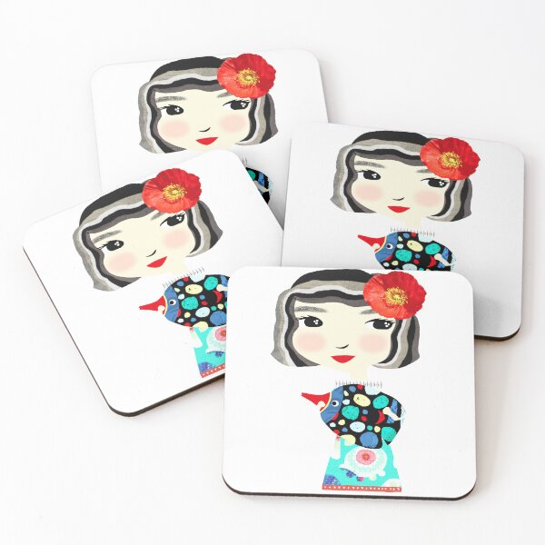 Item preview,  Girl with Angel Fish / Lilah & Lou designed and sold by ruby + acorn.