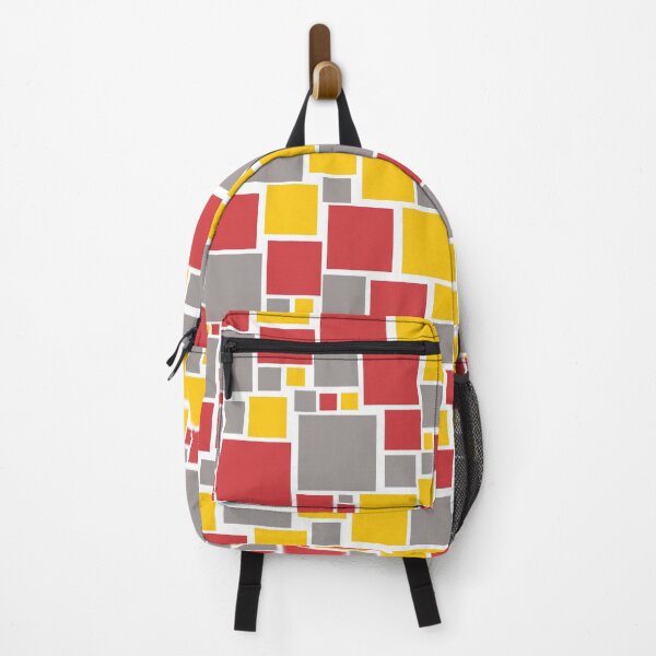 Item preview, Red Yellow Gray White Retro Square Pattern Pairs Luscious Red 010-46-36 Trends Spring Summer 2023 designed and sold by ColorOfTheYears.