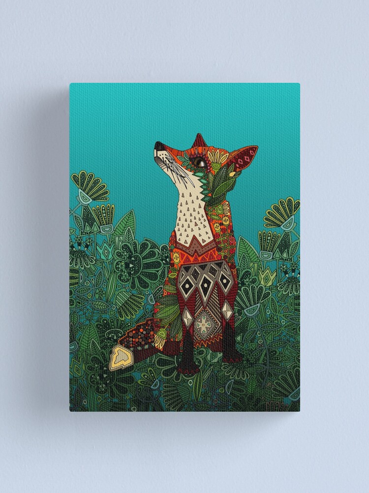 Alternate view of floral fox Canvas Print