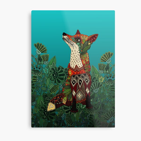 floral fox Metal Print