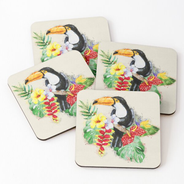 Item preview, Watercolor Toco Toucan Bird Portrait, Toco Toucan Bird Illustration Watercolor, Cute Toco Toucan Bird Watercolor Painting, Toco Toucan Tropical Bird Art designed and sold by Trendymotion.