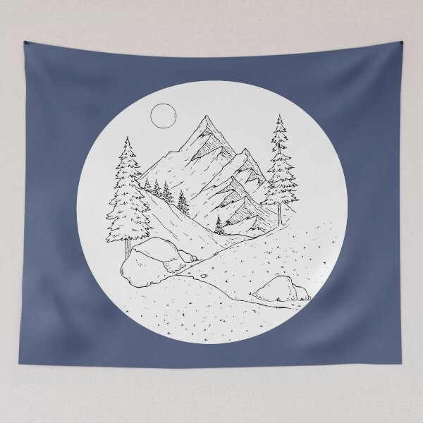 Item preview, mountain road view, moon mountains designed and sold by XXgooddeedXX.