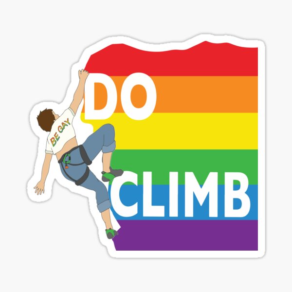Aperçu de l'œuvre Be Gay Do Climb Drapeau créée et vendue par Miles Reinstein.