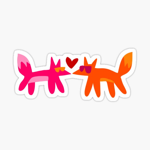 cool lesbian fox girlfriends Sticker