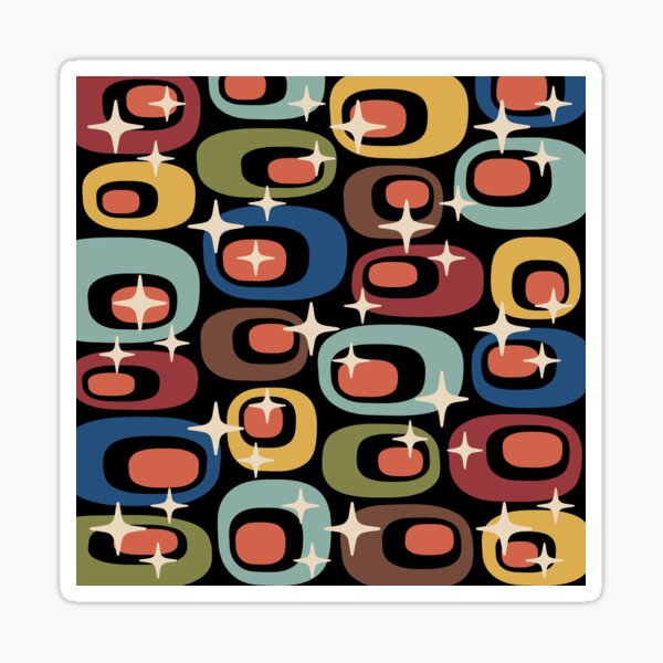 Retro Mid Century Modern Atomic Pattern 783 Sticker