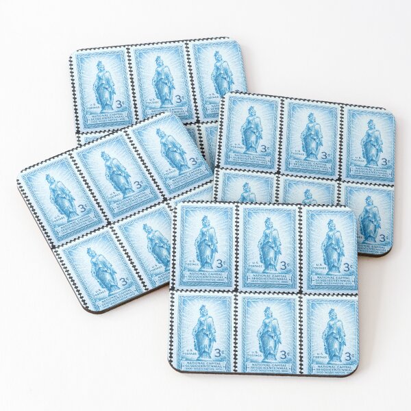 Item preview, National Capital Statue Washington Vintage Postage Stamp designed and sold by Factory57.