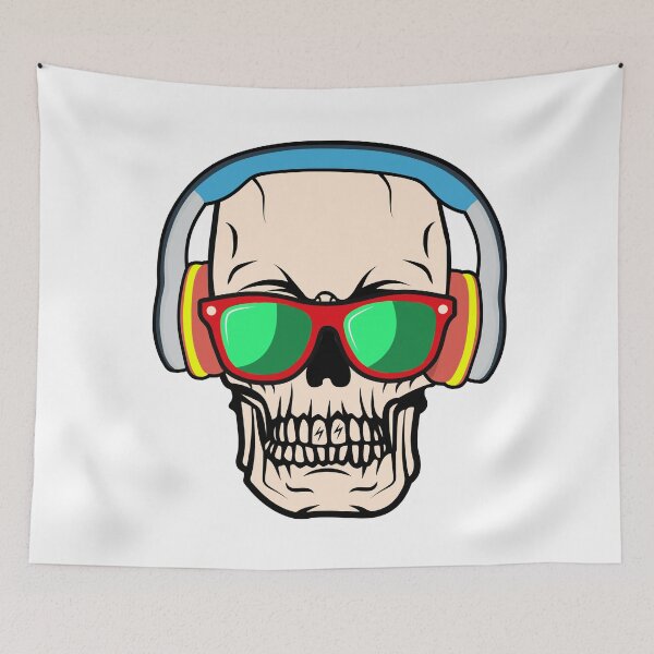 Item preview, Gamer Skull With Headphones and Sunglasses designed and sold by CreativeCranium.