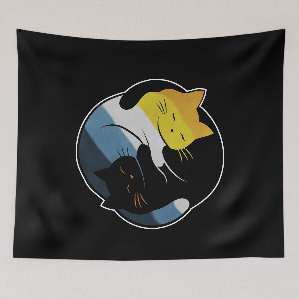 Item preview, Aroace Yin Yang Cats designed and sold by Clara Hollins.