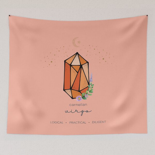 Item preview, Virgo Carnelian Zodiac Gemstone Tote Bag designed and sold by MagicWolfStar.