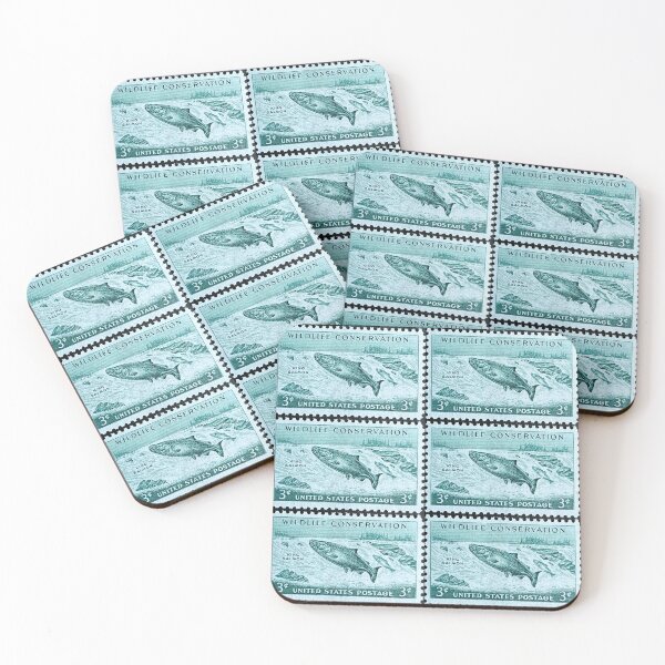 Item preview, Salmon Wildlife Conservation Vintage Postage Stamp designed and sold by Factory57.