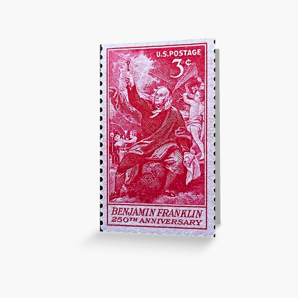 Aperçu de l'œuvre Timbre-poste Vintage Benjamin Franklin créée et vendue par Factory57.