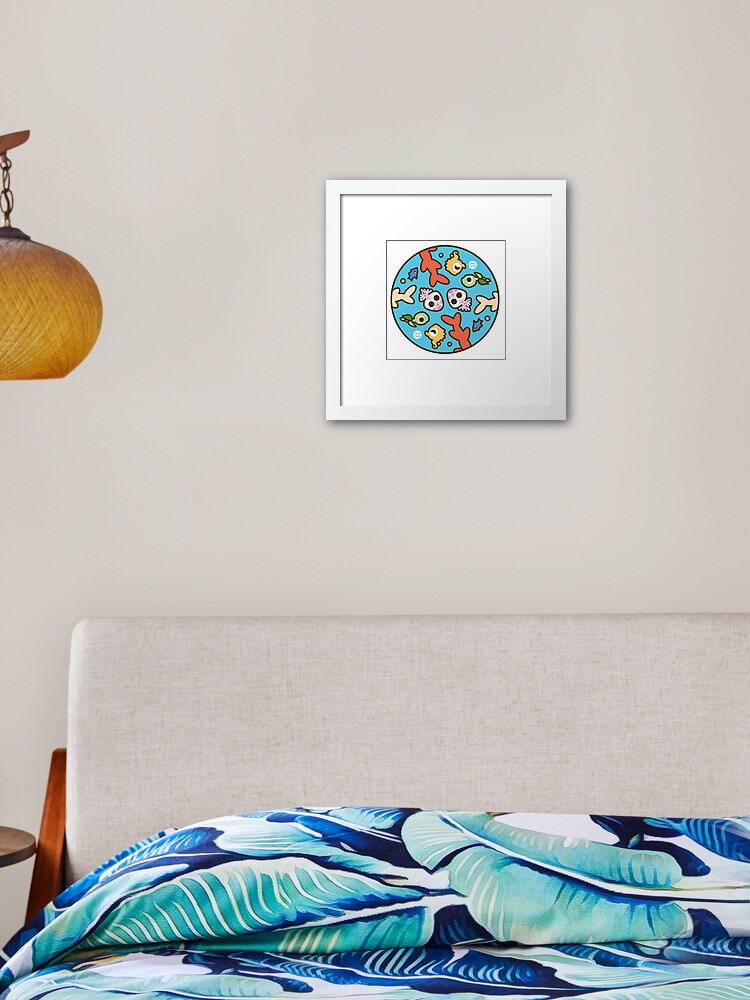 Thumbnail 1 of 7, Framed Art Print, Undersea Animal Circular Pattern designed and sold by PaolaOpal.