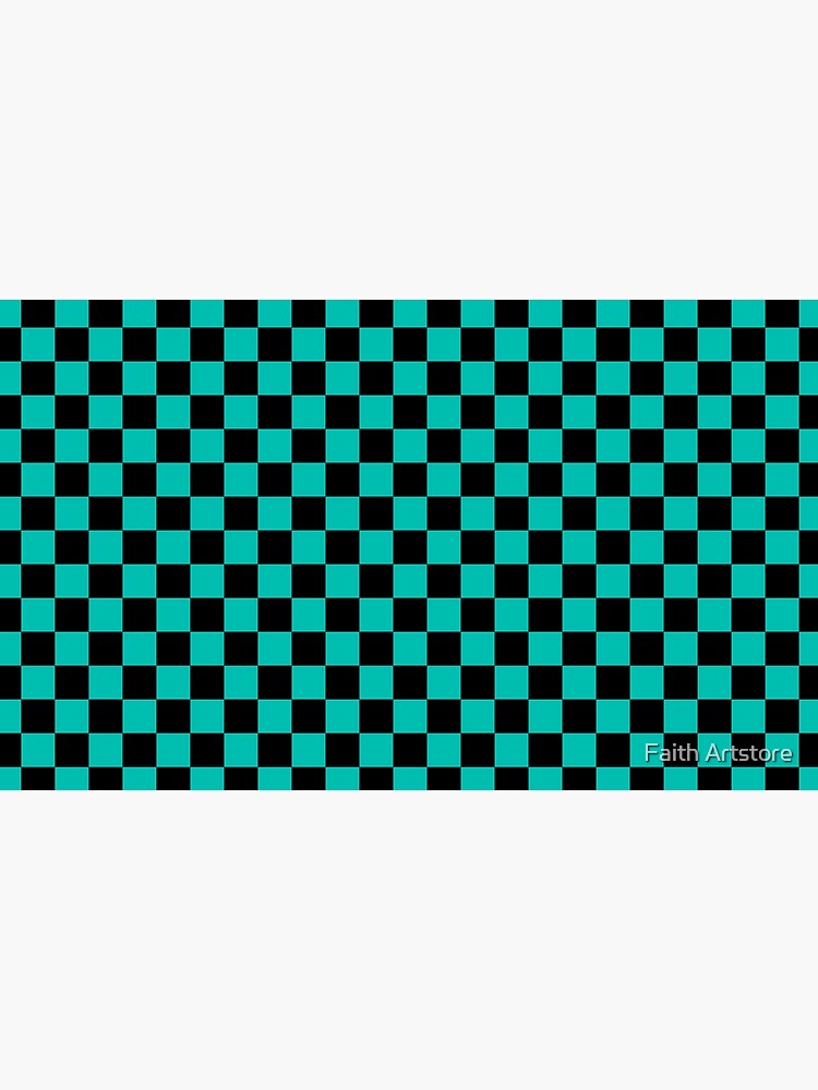 Checkerboard - Black and Turquoise by Faith73