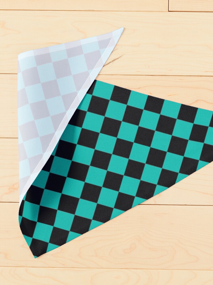 Alternate view of Checkerboard - Black and Turquoise Pet Bandana