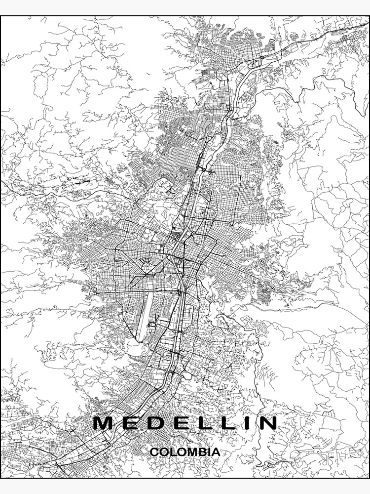 Lámina fotográfica «Mapa de la ciudad de Medellín, Mapa de la ciudad de ...