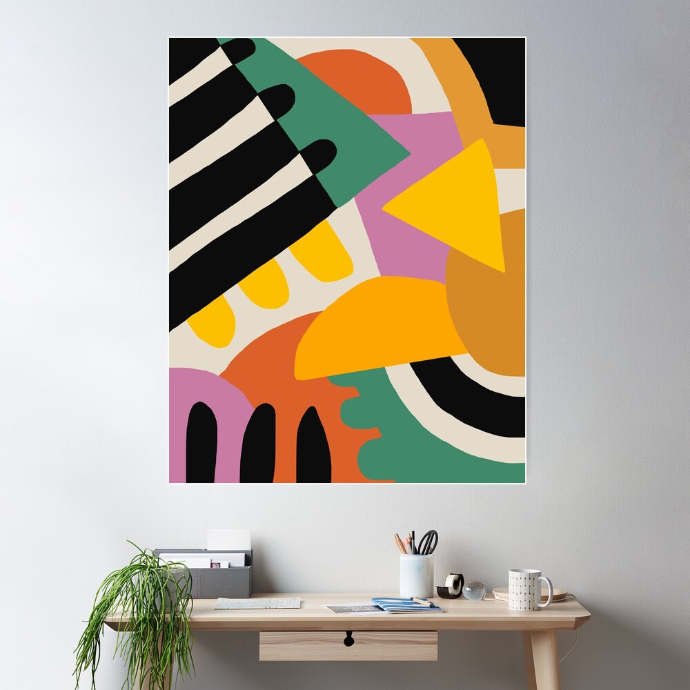 若者の大愛商品 Abstract art print 80s style コレクション