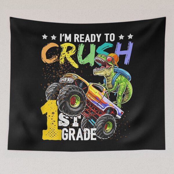 Item preview, Ready to Crush 1st Grade Dinosaur Monster Truck Back to School For Boys  designed and sold by anes18.
