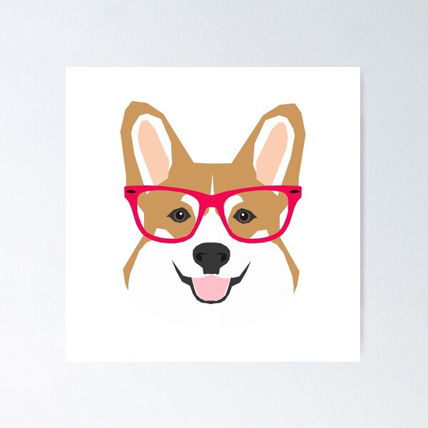 Corgi with glasses cute corgi stickers nerd corgi dog with glasses