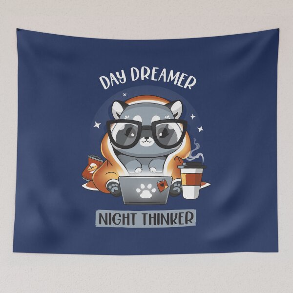 Item preview, Nocturnal Personality - Cute Nerdy Racoon designed and sold by Snouleaf.