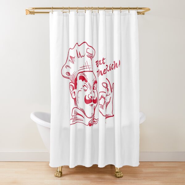 Discover Eat the rich - Funny Pizza box guy Shower Curtain