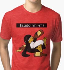 Funny Linux Command - Funny Linux shirts Linux Tux t-shirt Tri-blend T-Shirt