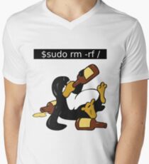 Funny Linux Command - Funny Linux shirts Linux Tux t-shirt Men's V-Neck T-Shirt