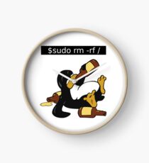 Funny Linux Command - Funny Linux shirts Linux Tux t-shirt Clock