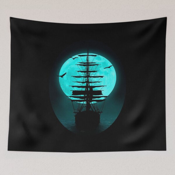 Item preview, PIRATES SHIP UNDER MOON CLASSIC T-Shirt designed and sold by wissoo.