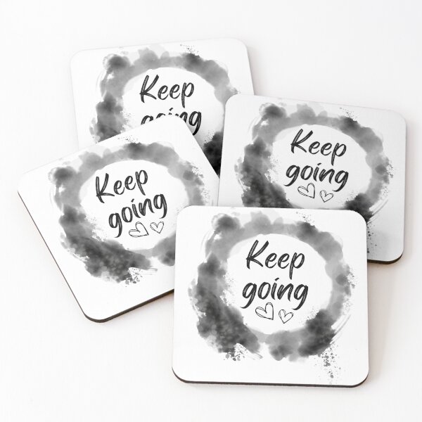 Item preview, Keep Going Inspirational Quote | Black Watercolour Circle Border: designed and sold by LifeAndWonder.