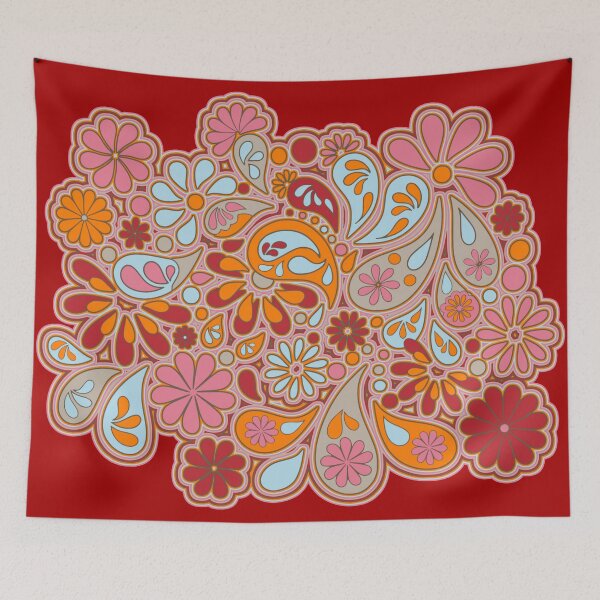 Item preview, Retro Paisley Flower Bohemian Hippie Art  designed and sold by Alondra.