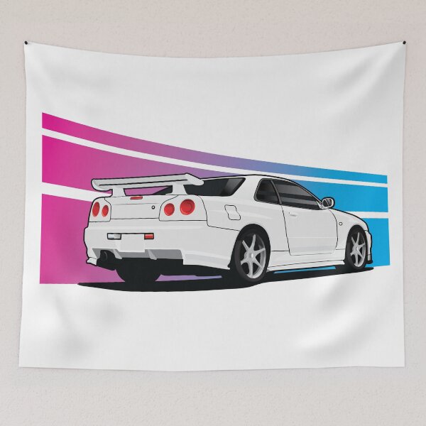 Item preview, Nissan GTR-34 Vector Art - Lines designed and sold by JonasJunqueira.
