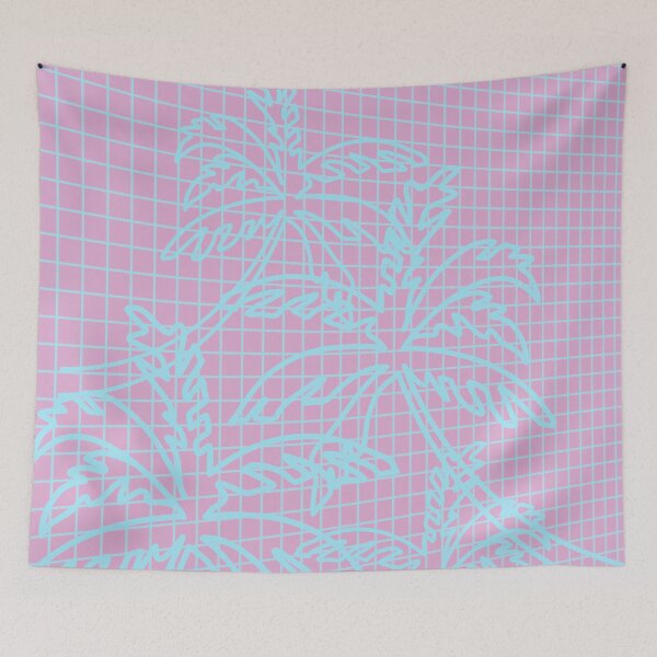Item preview, pastel palm tree grid designed and sold by thecheek.