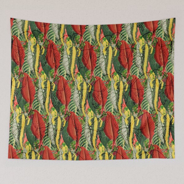 Item preview, Modern Butterfly Pattern With Vertically Arranged Colorful Leaves designed and sold by BeInTouch.