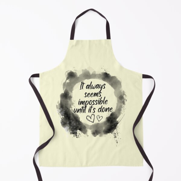 Item preview, It Always Seems Impossible Until It's Done Inspirational Quote | Black Watercolour Circle Border: designed and sold by LifeAndWonder.