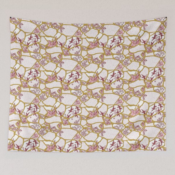 Item preview, Kintsugi - Mauve on White designed and sold by bmfabricdesigns.
