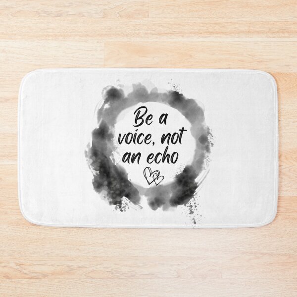 Item preview, Be A Voice Not An Echo Inspirational Quote | Black Watercolour Circle Border: designed and sold by LifeAndWonder.