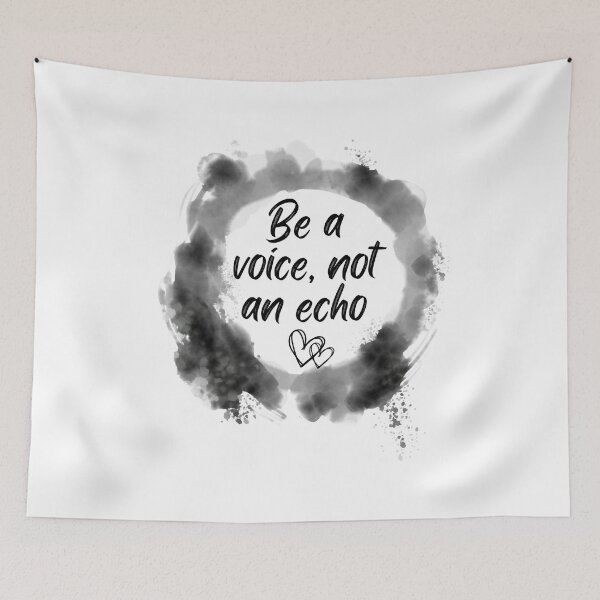 Item preview, Be A Voice Not An Echo Inspirational Quote | Black Watercolour Circle Border: designed and sold by LifeAndWonder.