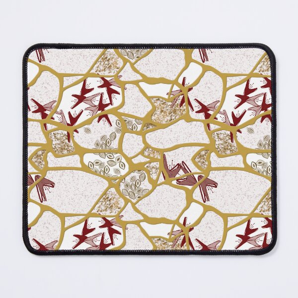 Artikelvorschau, Kintsugi - Kastanienbraun und Taupe auf Weiß entworfen und verkauft von bmfabricdesigns.