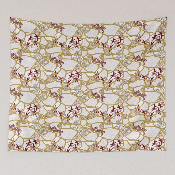 Item preview, Kintsugi - Maroon and Taupe on White designed and sold by bmfabricdesigns.