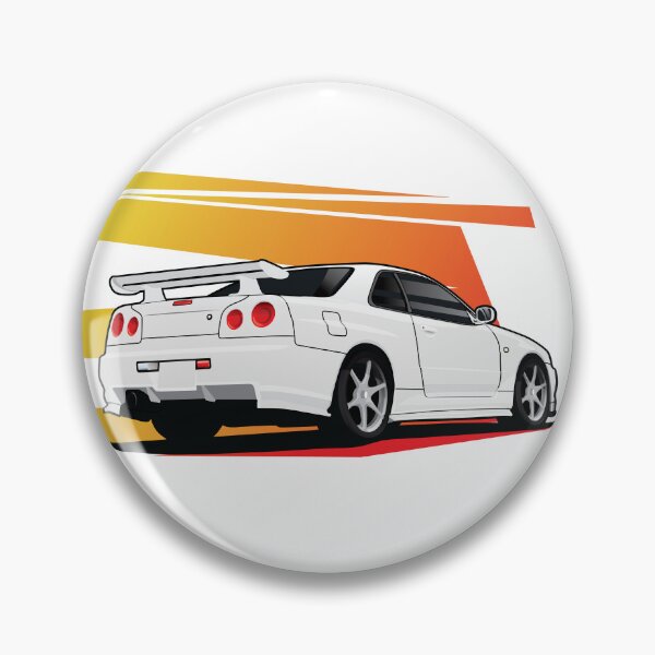 Item preview, Nissan GTR-34 Vector Art - Sunset Lines designed and sold by JonasJunqueira.