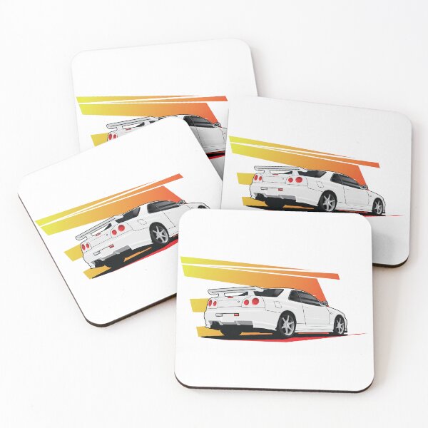 Item preview, Nissan GTR-34 Vector Art - Sunset Lines designed and sold by JonasJunqueira.