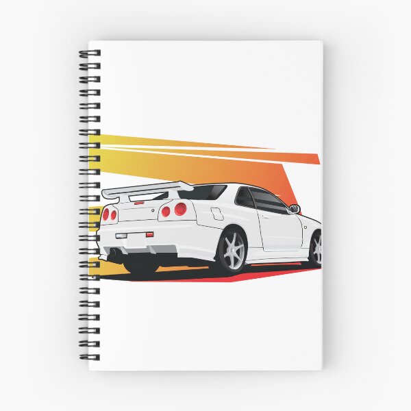 Item preview, Nissan GTR-34 Vector Art - Sunset Lines designed and sold by JonasJunqueira.