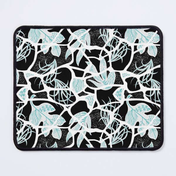 Item preview, Kintsugi Florals - Aqua on Black designed and sold by bmfabricdesigns.