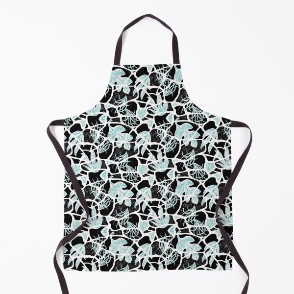 Item preview, Kintsugi Florals - Aqua on Black designed and sold by bmfabricdesigns.