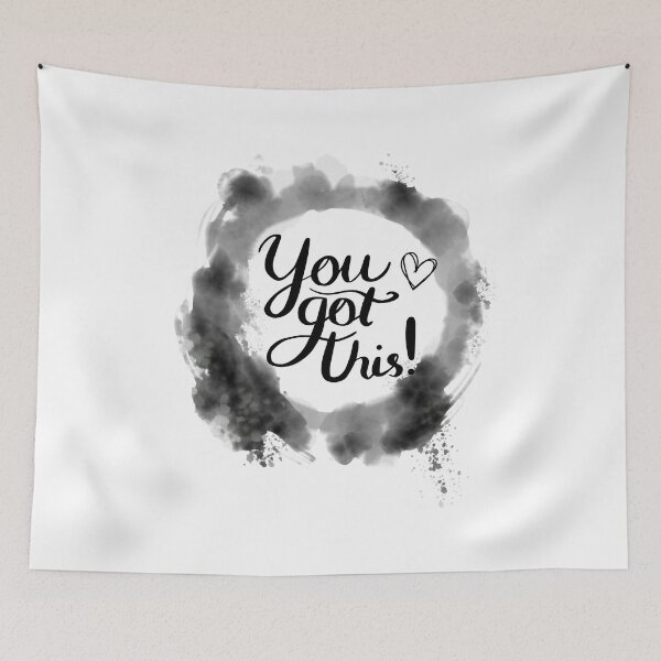 Item preview, You Got This Inspirational Quote | Black Watercolour Circle Border: designed and sold by LifeAndWonder.